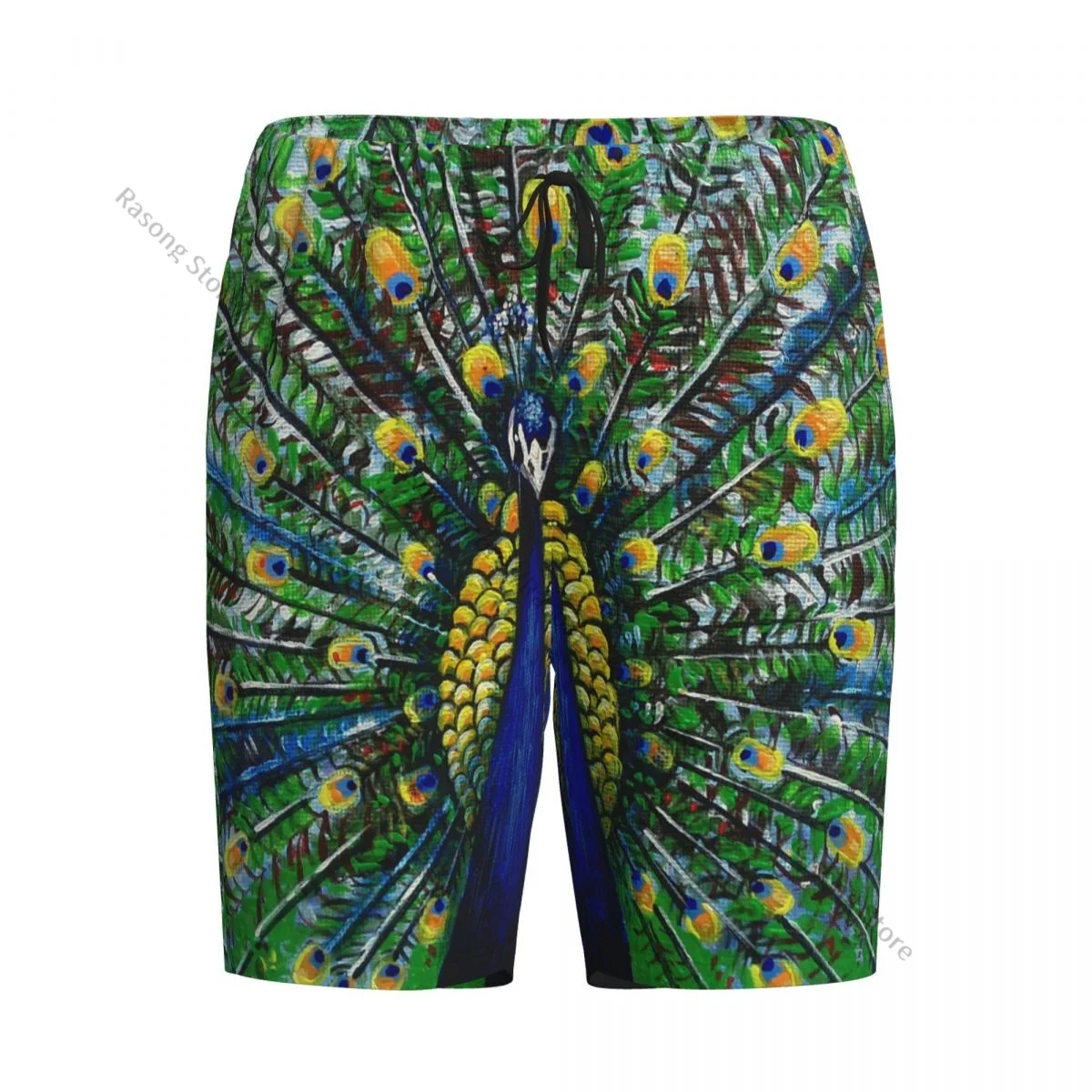 

Summer Shorts Pajamas for Men Peacock Painting Loose Soft Short Pajama Pants