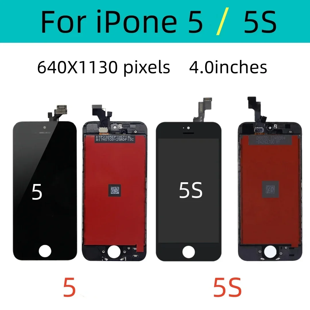 Pantalla LCD de repuesto para iPhone 5 5S, digitalizador de pantalla para iPhone 5 5S, montaje de repuesto