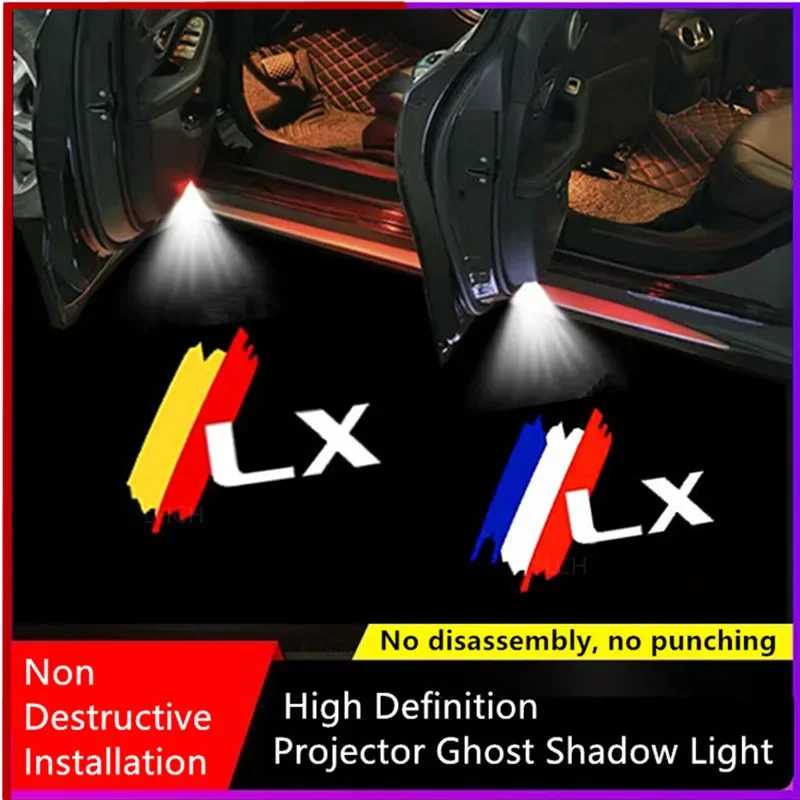 2PCS Car Light Accessory LED Door Projector Ghost Shadow Courtesy Lamp For Lexus LX 2007- 2022 2023 2024 (not fit LX570 2008)