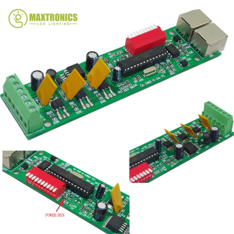 1 pcs DC5-24V 3 Channel with RJ45 DMX512 LED Decoder Led Controller MAX 15A  for Led Strip Light Led Lamp