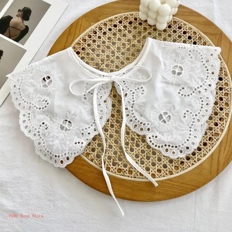 29 Styles Women Sweet Detachable Collar Shawl Hollow Embroidery Lace Scarf Cape