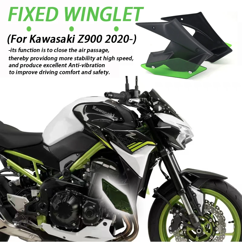 

For Kawasaki Z900 Z 900 2020 2021 Motorcycle Parts Side Spoiler Winglet Aerodynamic Fixed Wing Kit Fixed Winglet Fairing Wing