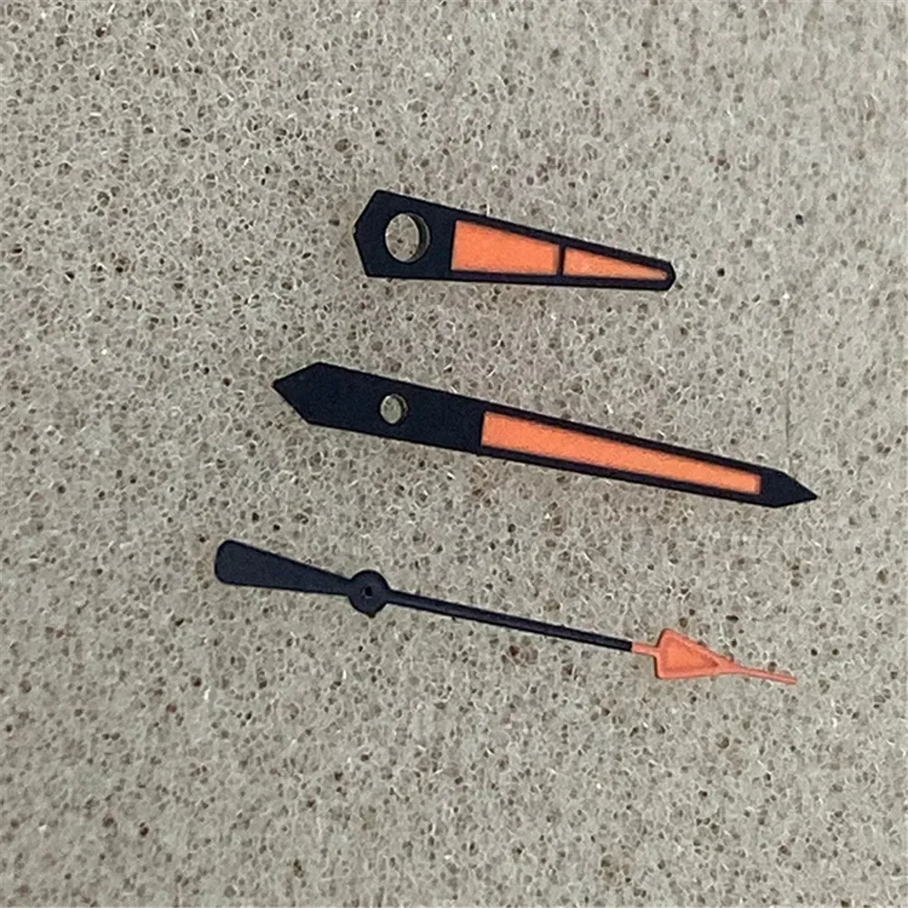 Orange/weiße Uhrzeiger für NH35/NH36 Uhrwerk, Modifikationsteile, Zeiger mit grün leuchtendem NEUEM DIY