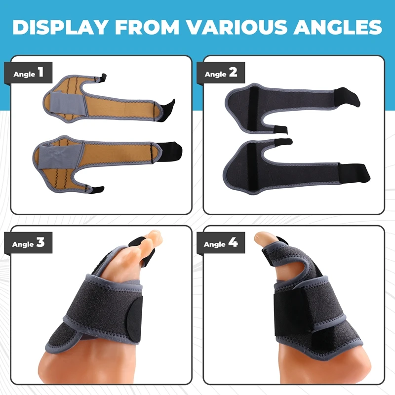 1 Pair Corrector Toe Straightener Adjustable Splint With 2 Angle Bar Toe Separator For Women & Men