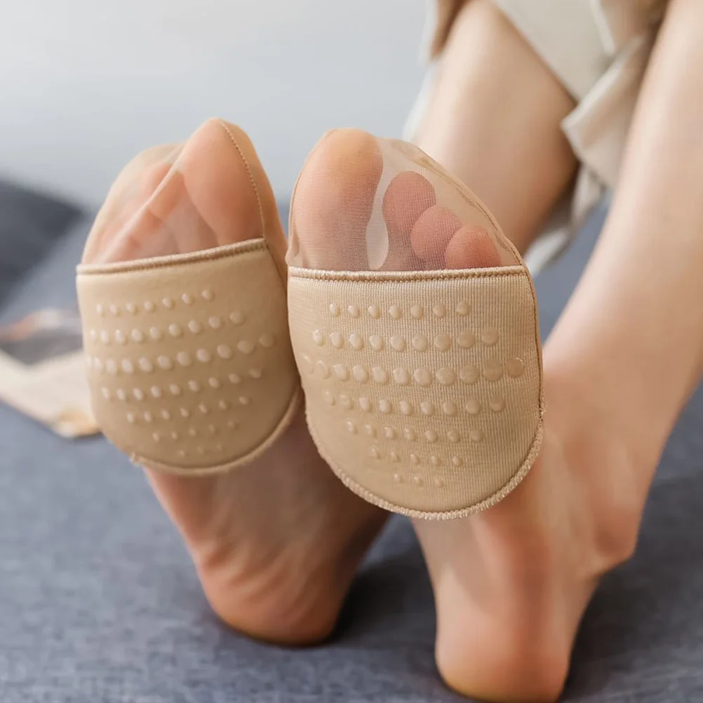 

Cushioned Mesh Women Breathable Comfortable Half Toe Socks Non Slip Outdoor Metatarsal Support Washable Invisible Forefoot