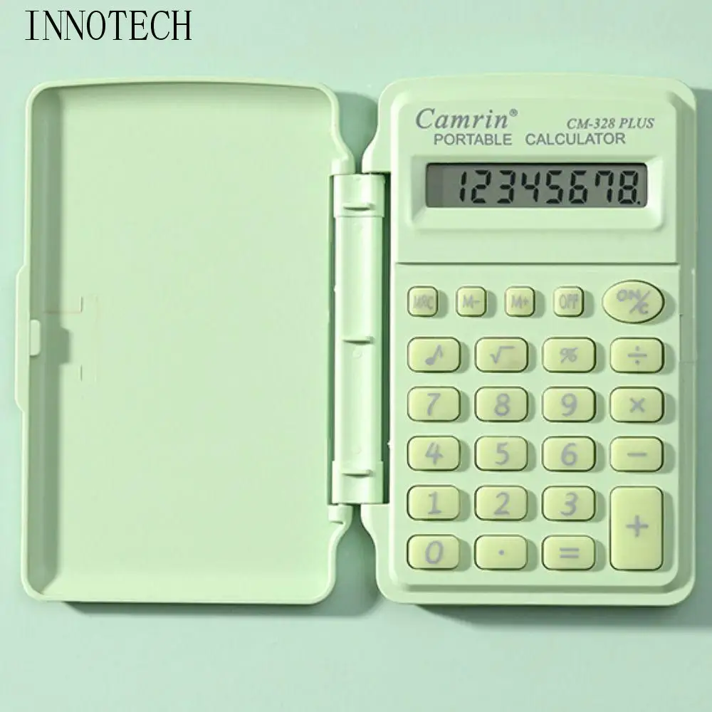 

Fashionable 8 Digits Mini Flip Calculator Smart Stay Lightweight Mini Scientific Calculator Candy Color Small Student Stationery