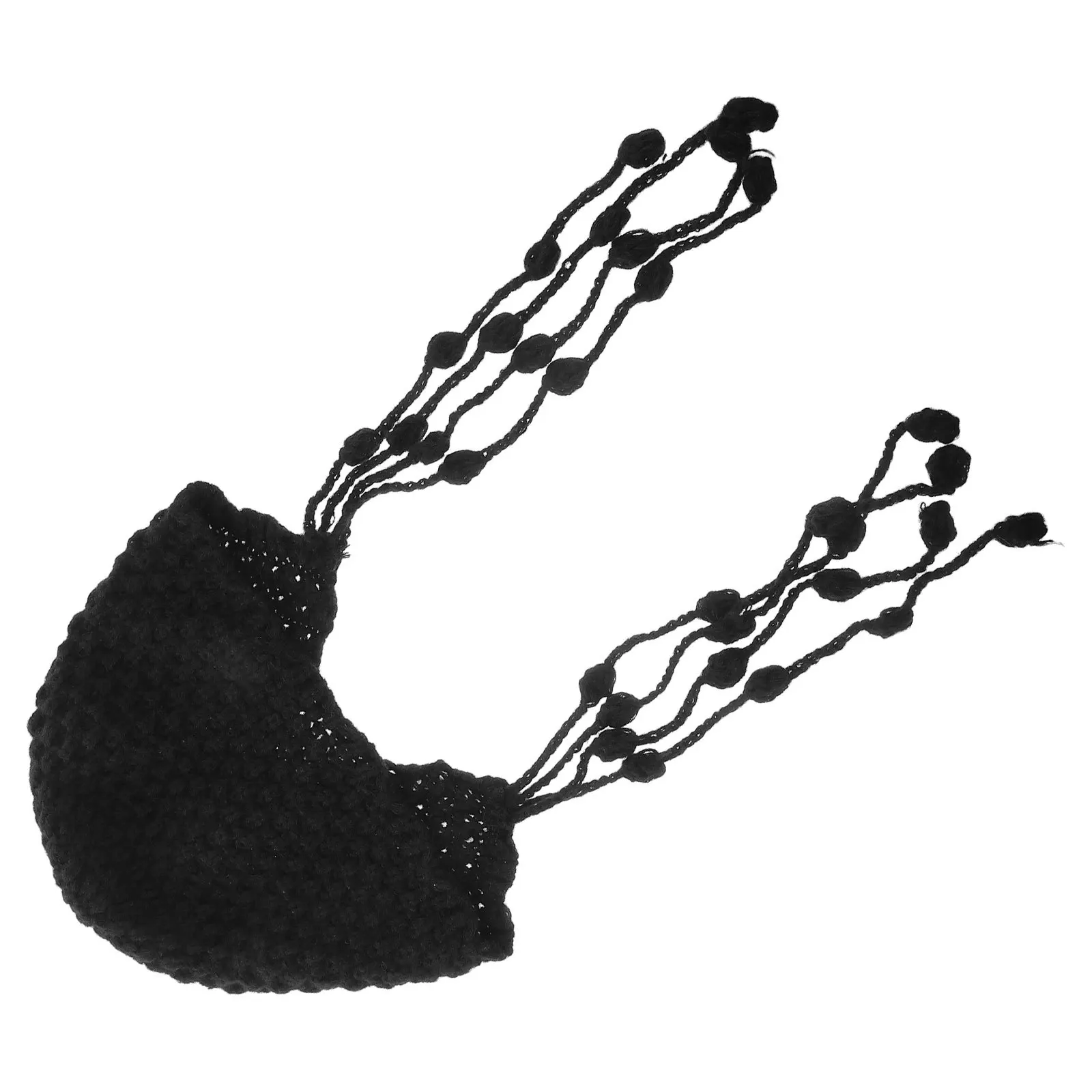 

Tassel Braids Crochet Beanie Handmade Vintage Knit Hat Casual Party Winter Warm Fashion Crochet Caps for Women