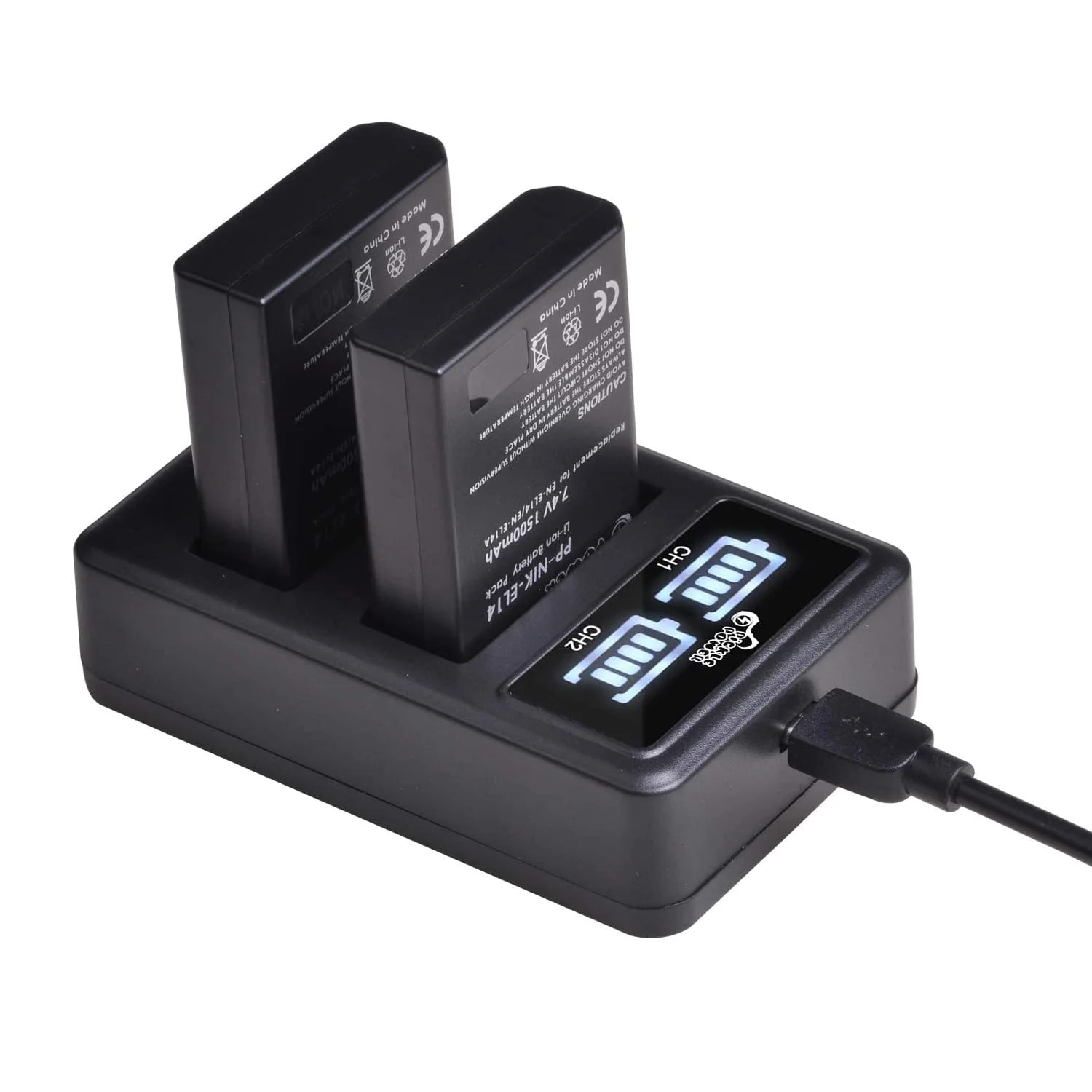 EN-EL14 Battery for Nikon P7800 D5600 D3100 D3400 D3500 D5500 D5300 D5200 D5100 D3200 D3300, USB Charger for EL EL14a