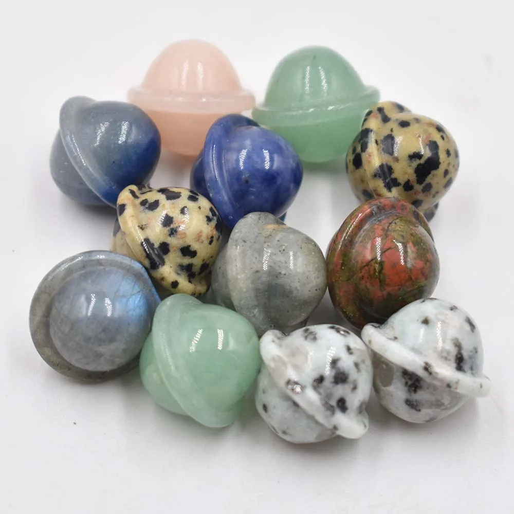 Natural crystal stone small planet non hole carved asteroid clavicle Chain Pendant Necklace Accessory gift 12pcs/lot Wholesale