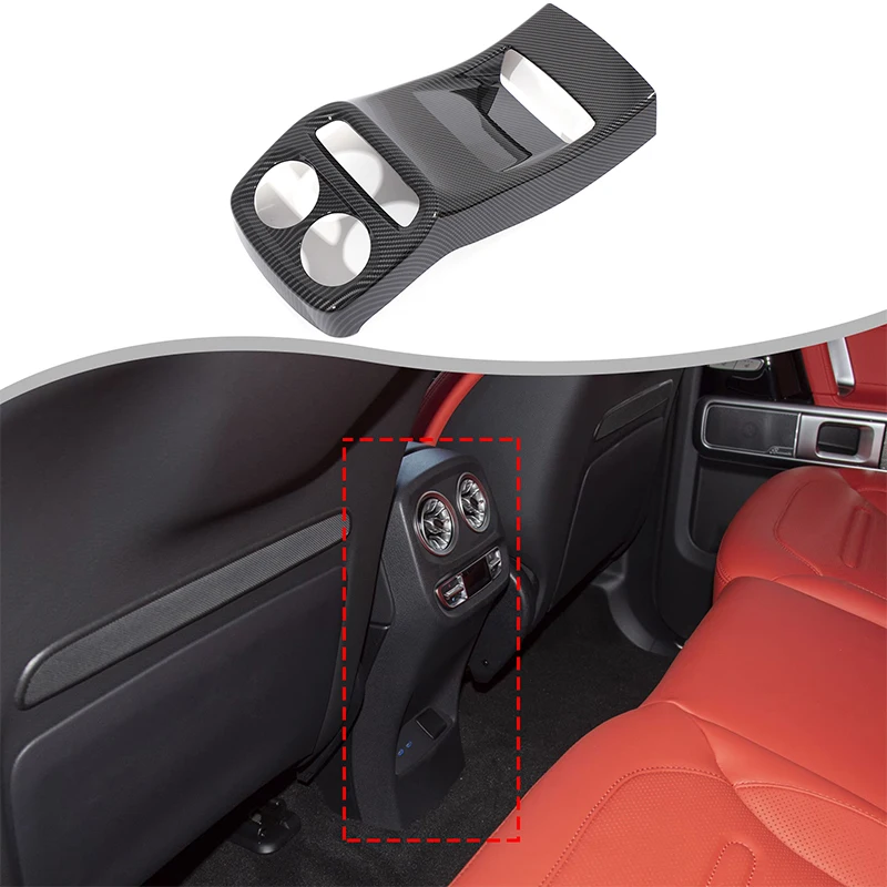 

ABS Carbon Fiber For Mercedes Benz G Class W465 2025+ Car Rear Exhaust Air Outlet Anti-Kick Cover Sticker Interior Accessories