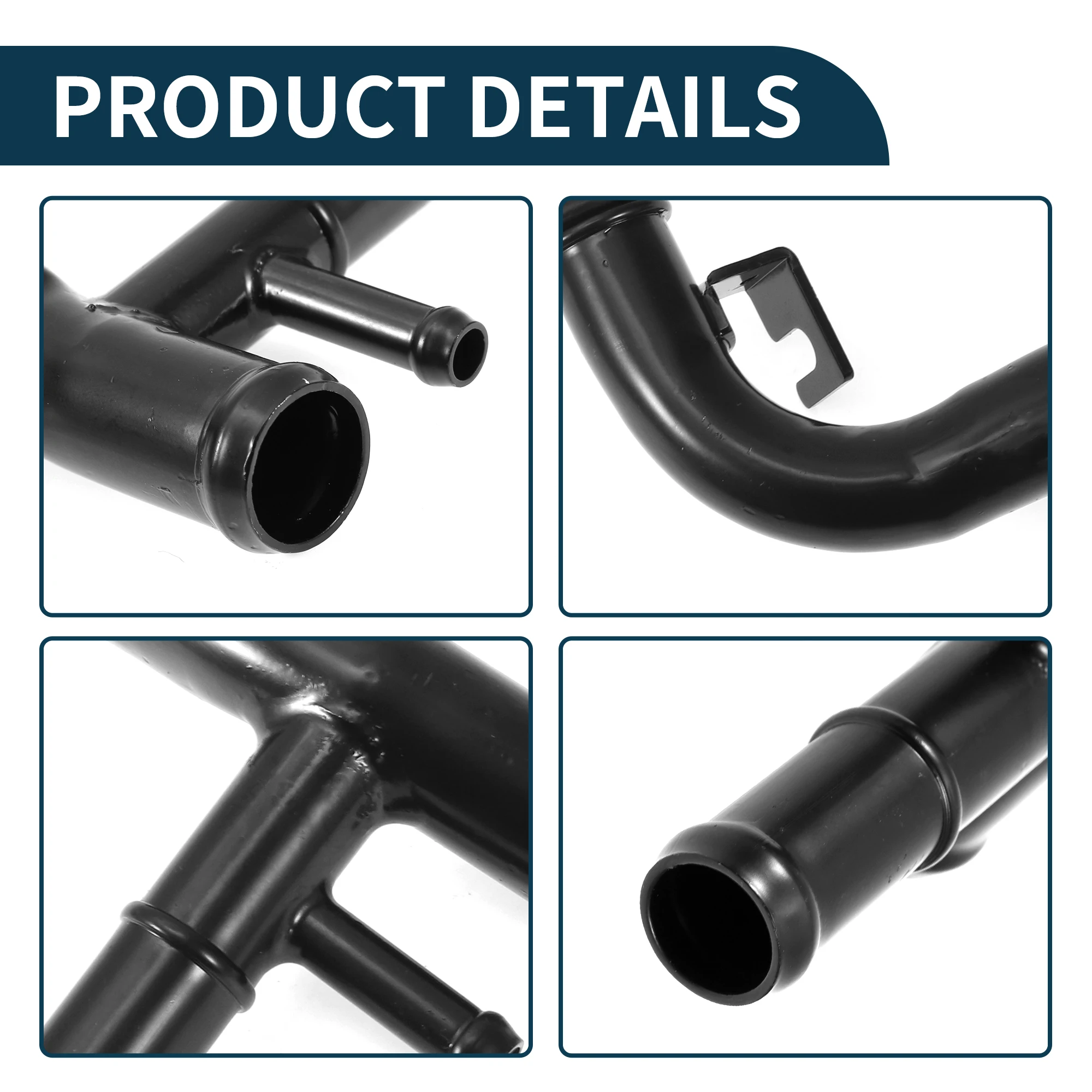 UXCELL ท่อหม้อน้ําเครื่องทําความร้อนท่อ No.059121163F สําหรับ Audi Q7 3.0L 2009-2012 เหล็กสีดํา 1 PC Coolant ท่อปิดผนึกที่ดี