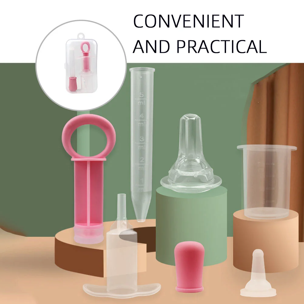 

1 set Pet Medicine Feeder Kit Safe Silicone PP Tool for Cat Dog Home Use Detachable Easy Operate Odorless Practical