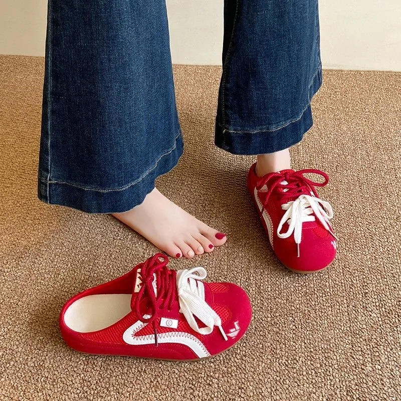 

Trend Women's Shoes New Korean Version Muller Slippers for Woman Fashion Baotou Sports Casual Shoes Designer Shoes Zapatos Mujer
