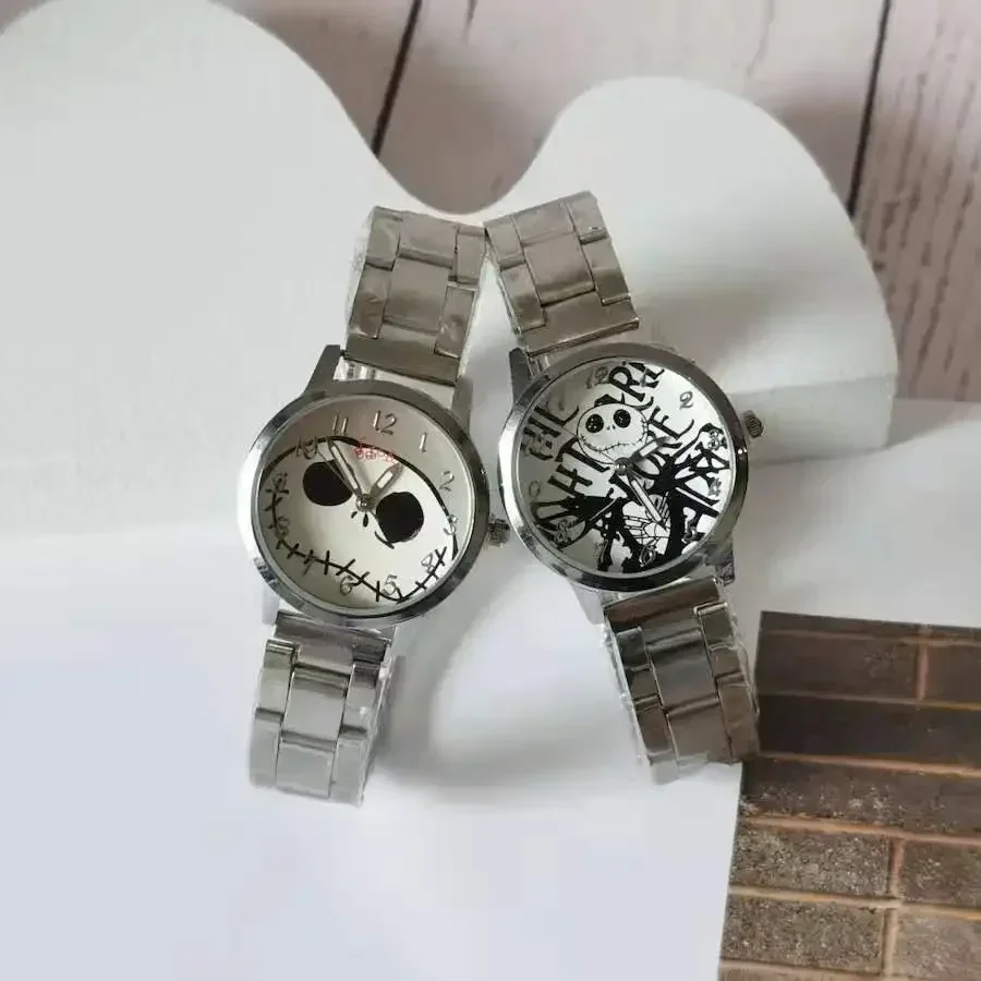 Disney The Nightmare Before Christmas Watch Cute Cartoon Jack Anime Waterproof Fashion Stainless Steel Watchband Kid Gift