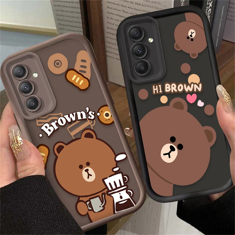 Cartoon Cute Bear Silicone Case for Samsung Galaxy A35 A55 A15 A25 A16 A06 A05 A05S A24 A13 A23 A12 A22 A32 A52 A71 A51 4G Cover