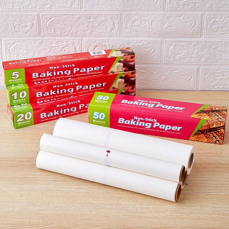 

20/50M Baking Paper Barbecue Double-sided Silicone Oil Paper Parchment Rectangle Oven Oil Paper Baking Sheets Bakery BBQ Party