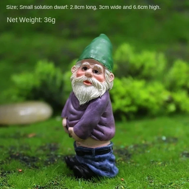 White Bearded Old Man Dwarf Sculpture Creative Urinating Gnome Statue Resin Crafts Garden Courtyard Home Decoration Accessories