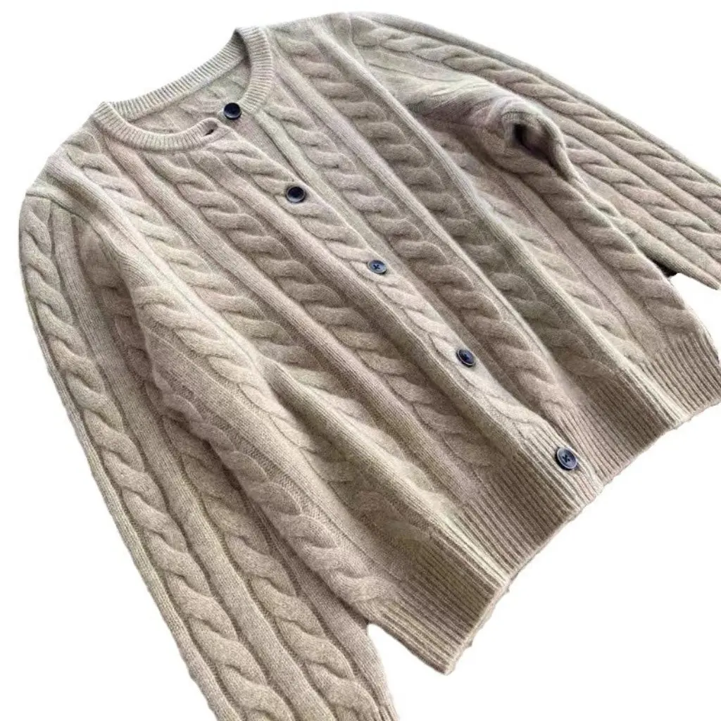 

Винтажный женский вязаный кардиган Maillard из 100% шерсти, толстый повседневный свитер, куртка, зимний модный топ