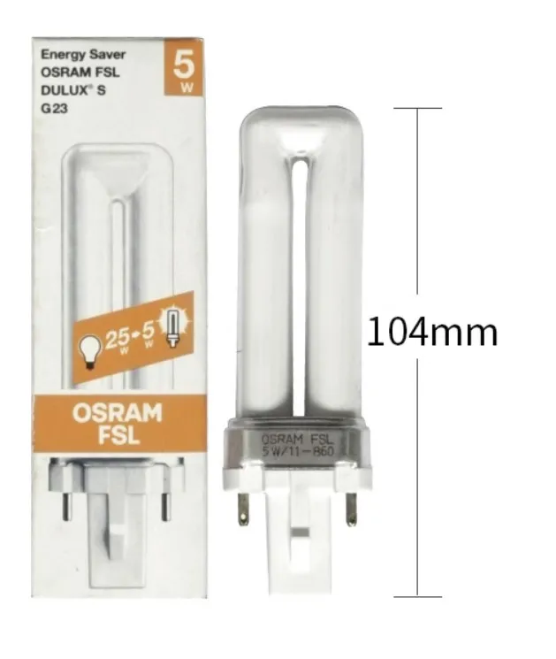 OSRAM DULUX S 5 Вт/860 6000K 11 дневной свет G23 2 контакта CFL светильник Tube LUMILUX и эквивалент 5 Вт/865