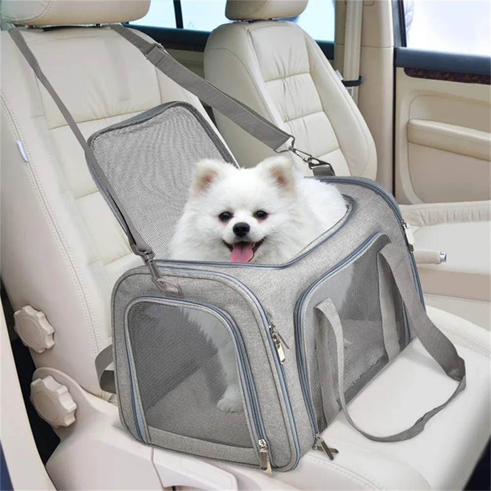 

Pet Dog Carrier Bag Car Travel Bags For Small Medium Dogs Cats Folding Breathable Pet Backpacks Soft Side Backpack Cat Cage Box