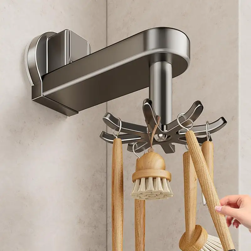 

Kitchen Rotating Hook 360 Degree Rotating Suction Cup Utility Rack Cutlery Rack Space Saving Hanger Hook Cutlery Rack