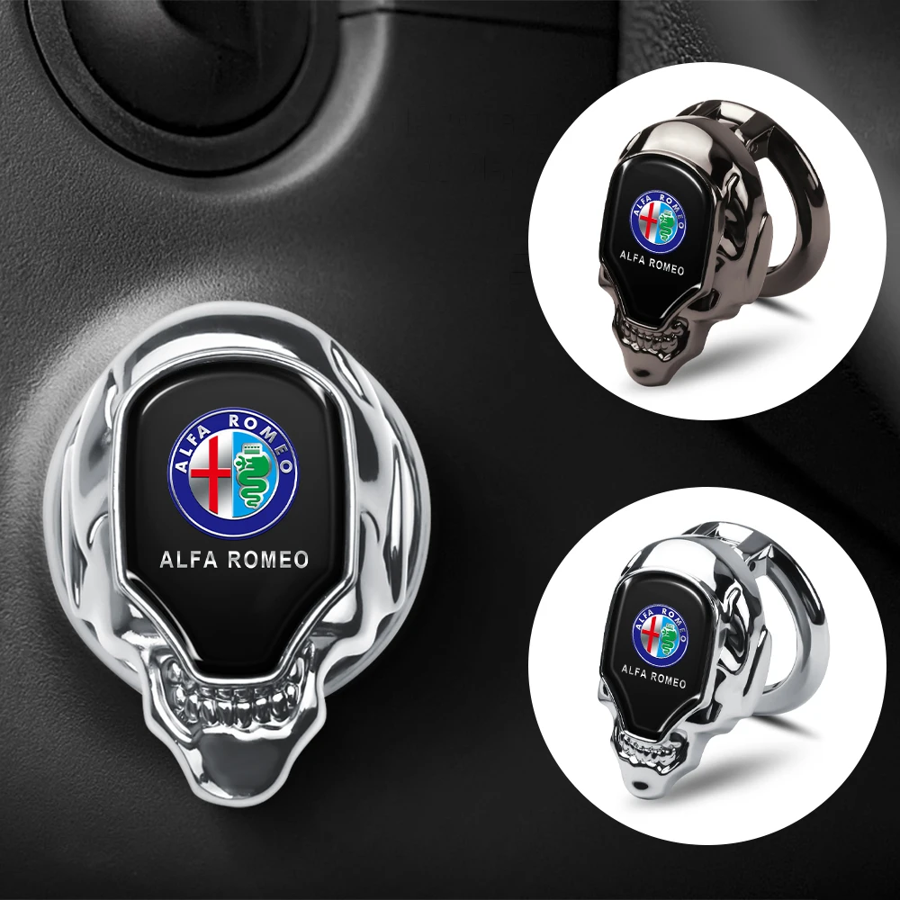 1PC Car One Button Start Protective Cover Ignition Device Sticker For Alfa Romeo Giulia Stelvio MiTo Giulietta Tonale ALFA 4C