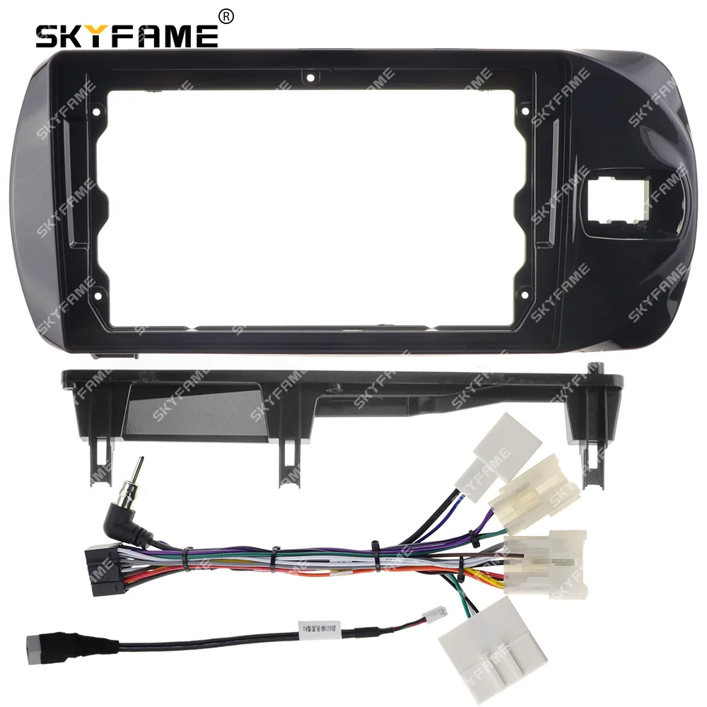 SKYFAME إطار السيارة فآسيا محول أندرويد راديو داش تركيب لوحة عدة لتويوتا فيتز 3 XP130 يارس