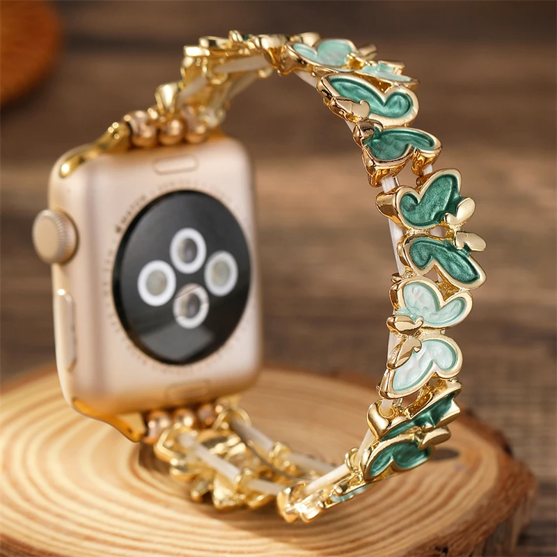 Pulsera con flores huecas para Apple Watch, banda de mariposa para IWatch 10, 9, 8, 7, SE, 46mm, 41mm, 40mm, 42mm, 44mm, 45mm, 49mm