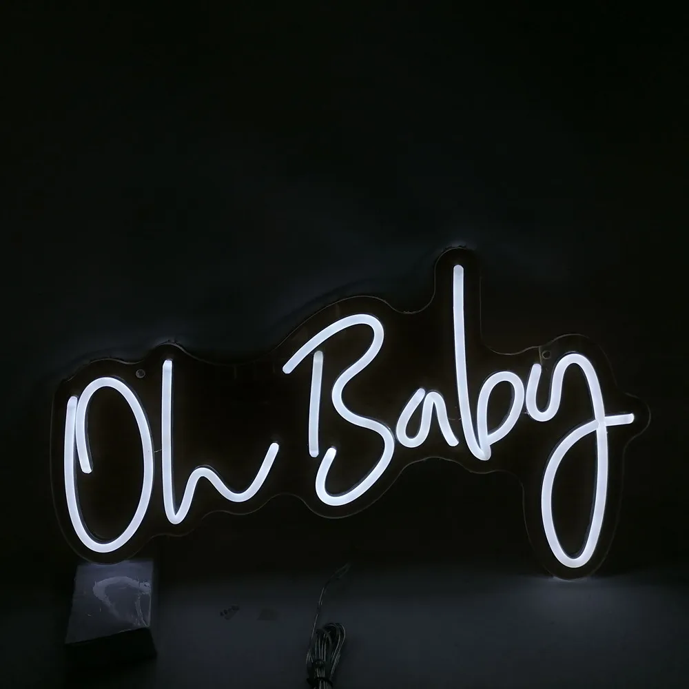 Oh Baby Neon Letters for Baby Shower Decorations, LED Neon Sign, Birthday, Gender Reveal, Wall, Home, Bar, Room, Custom