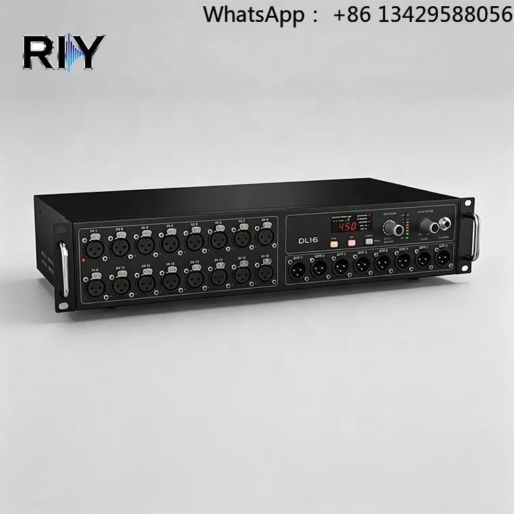 RIY DL16 16-Channel Rack-Mounted Digital Mixer Built-In Effects USB Recording Aluminum Construction Professional Audio