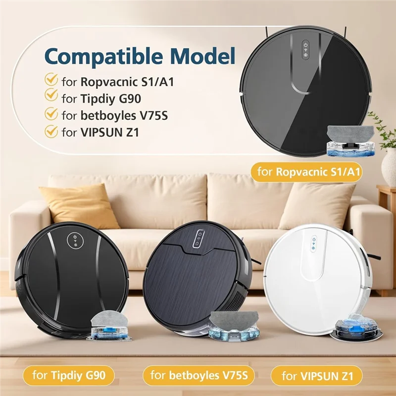 AD-filtros cepillos almohadillas de fregona para ROPVACNIC S1 A1 para Tipdiy G90 para VIPSUN Z1 para Robot aspirador Betboyles V75S, accesorio