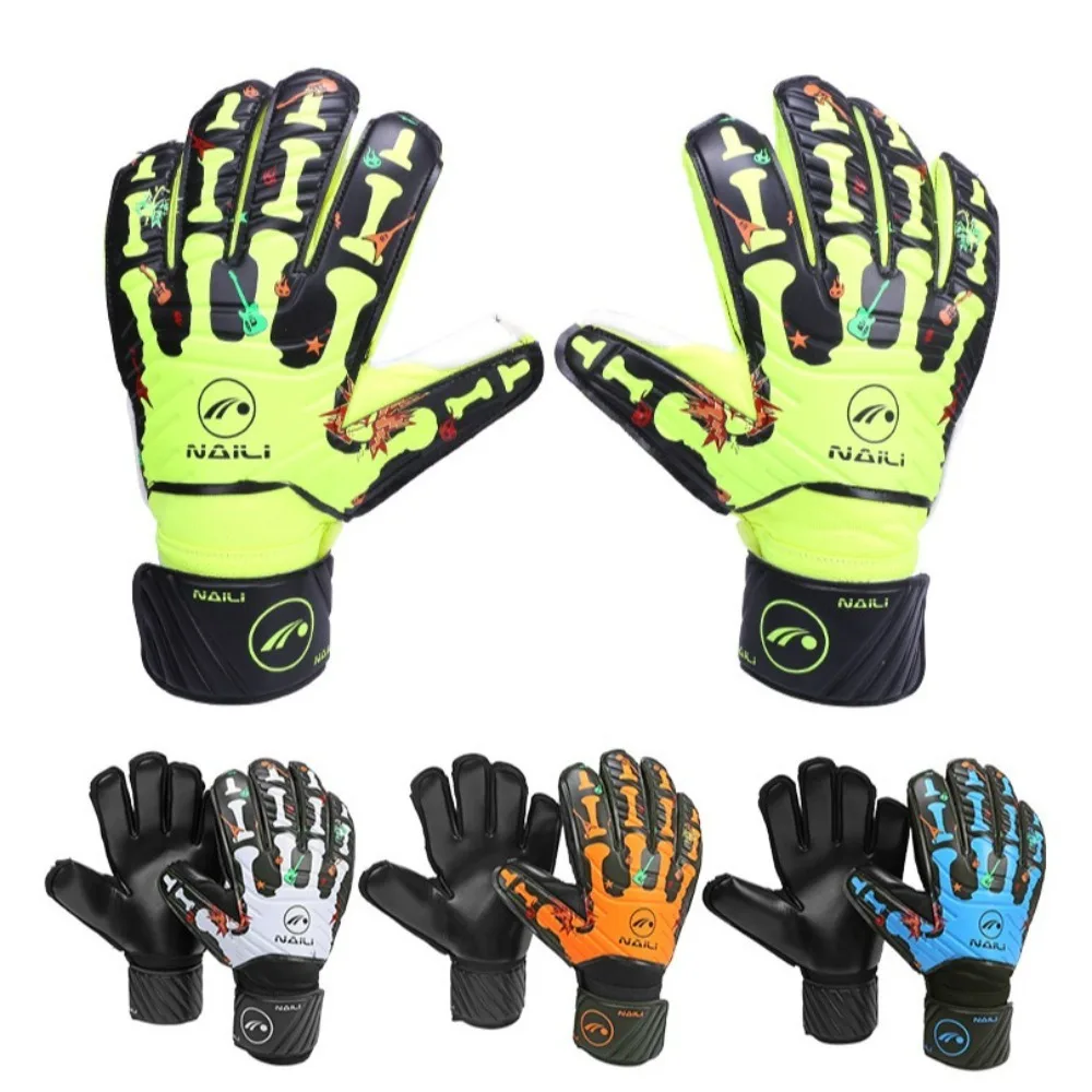 

Anti Slip Goalkeeper Gloves Latex Protective Fingers Kids Football Goalie Gloves Wear Resistant Adjustable