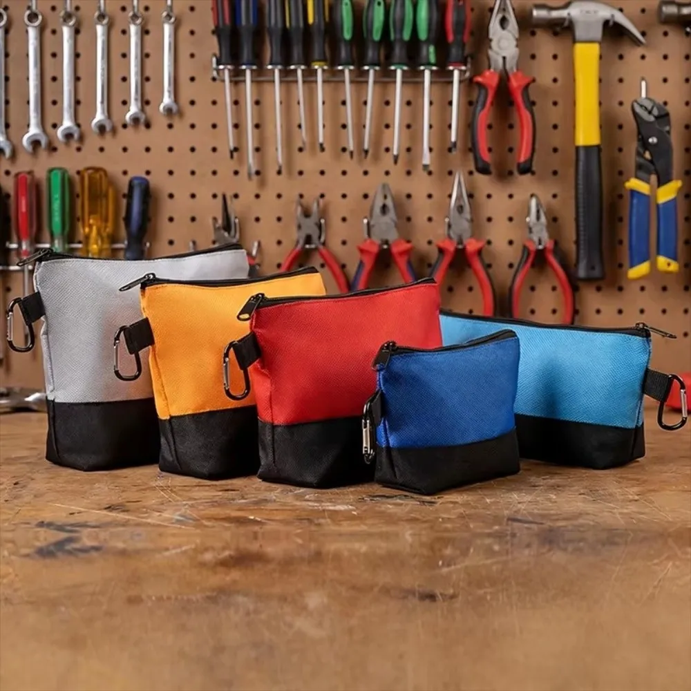 Multi-functional Multi-Size Tool Storage Bag Durable with Carabiner Zipper Pouch Nylon Hardware Organizer For Hand Tools
