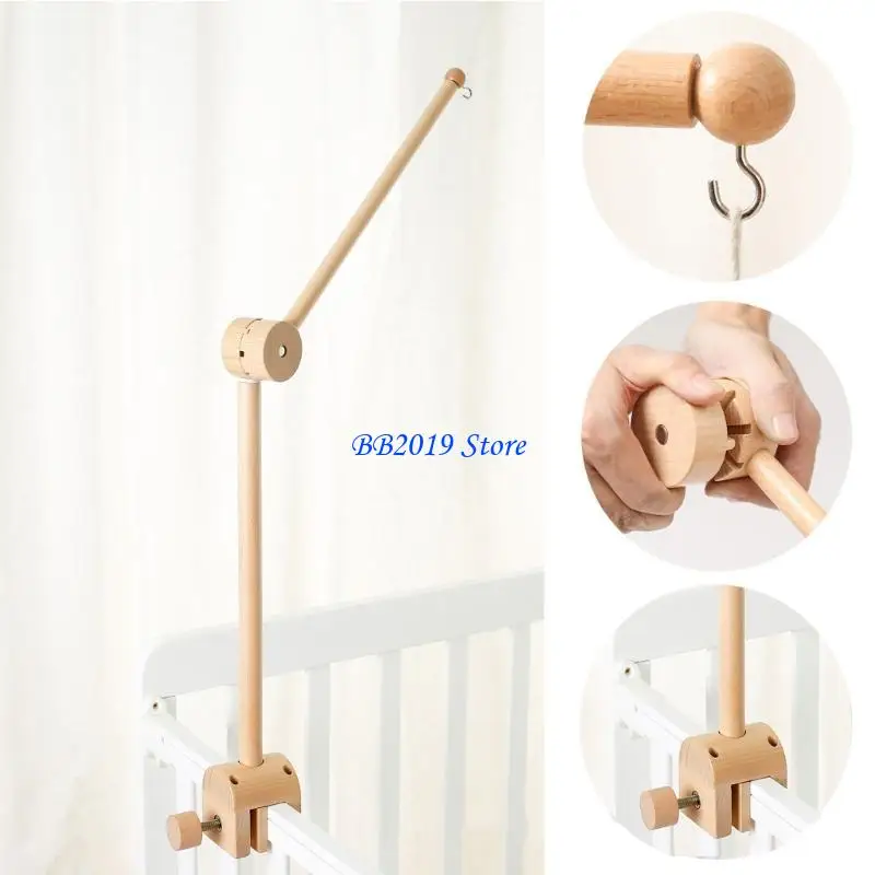 Q0KB Baby Cribe Cun Nucken Cuna madera Cuna Mobile Soporte colgantes Regalo ducha recién nacido