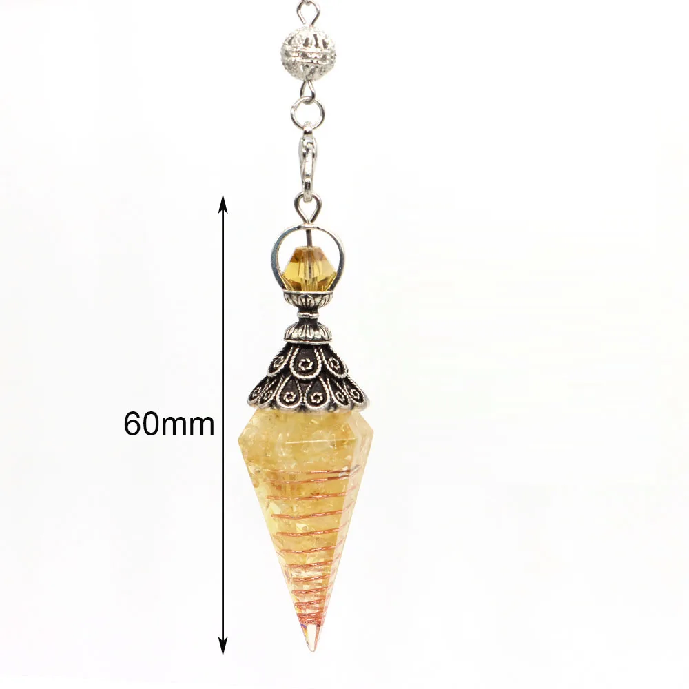 7-chakra kristal Wichelroedelopen slinger Reiki genezing zeshoekige edelsteen puntige kegel hanger hangend voor waarzeggerij Wicca balanceren