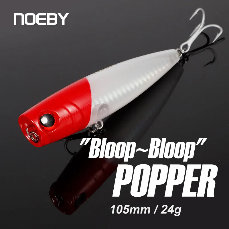 Noeby Topwater Popper Angelköder 105mm 24g Wobbler Weitwurf-Kunstköder für Salz- und Süßwasser-Angeln
