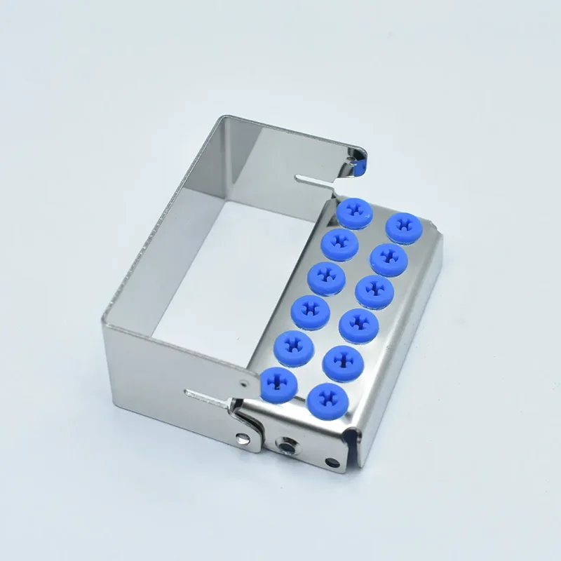 12 Holes Dental Bur Box Burs Holder With Stainless Autoclave Sterilizer Case Endo File Disinfection Box Organizer Dentistry Tool