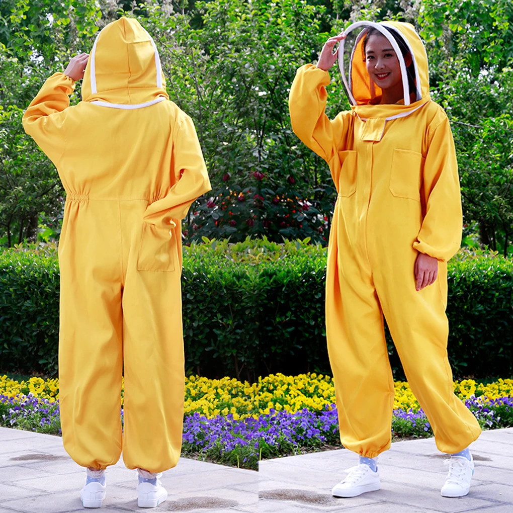 

Yellow Safety Protection With Beekeeper Suit Made With Cotton Detachable Hat Beekeeper Costume