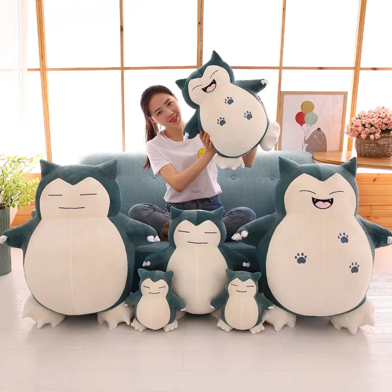 30/50cm Cute Snorlax Plush Pokemon Plush Toys Big Size Kawaii Anime Soft Pillow Snorlax Plushie Doll Birthday Gifts for Children