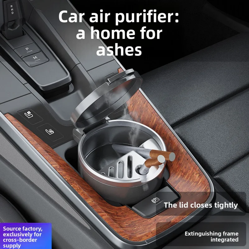 

Compact Car Ashtray with Lid Odor Resistant Cigarettes holders Vehicle Cupholder Ashtray ABS