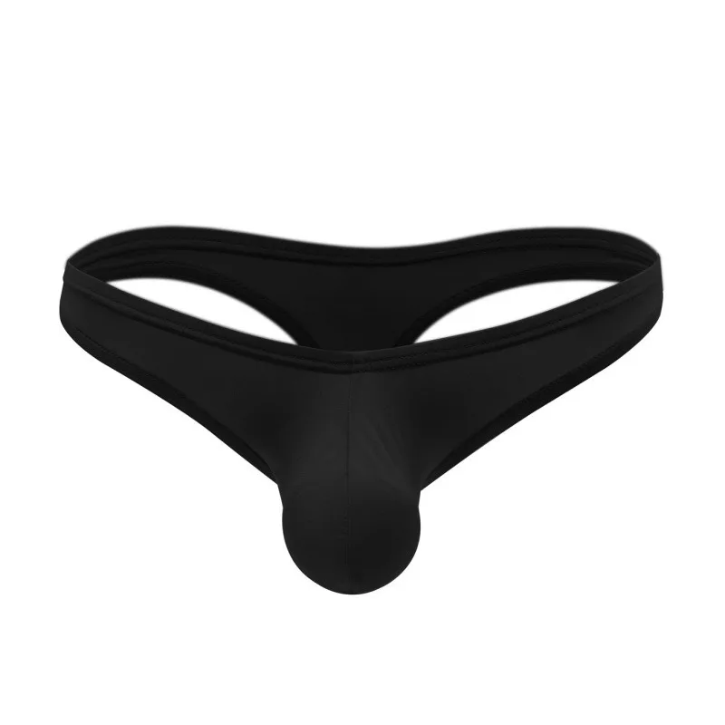 

Men's Underwear Ice Silk Low Waisted Thong Single U Convex Large Pouch T Pants