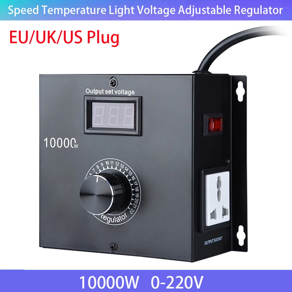 

10000W SCR Dimmer Portable Speed Temperature Light Voltage Adjustable Regulator AC 220V Compact Variable Voltage Controller