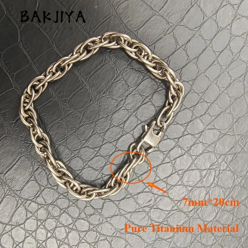 

Браслет из чистого титана 7 мм, O-образная витая цепочка, легкий, гипоаллергенный, в стиле хип-хоп, унисекс, модный, для вечеринок, шикарный подарок