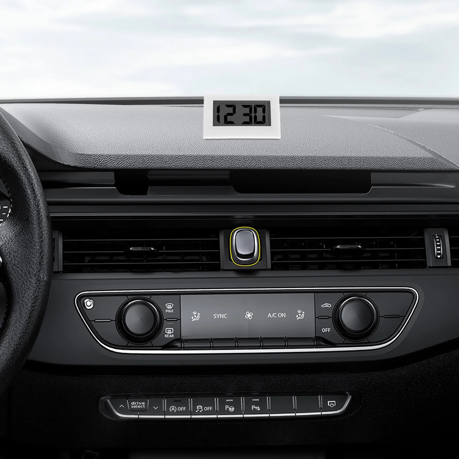 

Elegant Car Digital Clock Triangular Design Easy Reading Time Display for Auto Dashboard Clock Auto