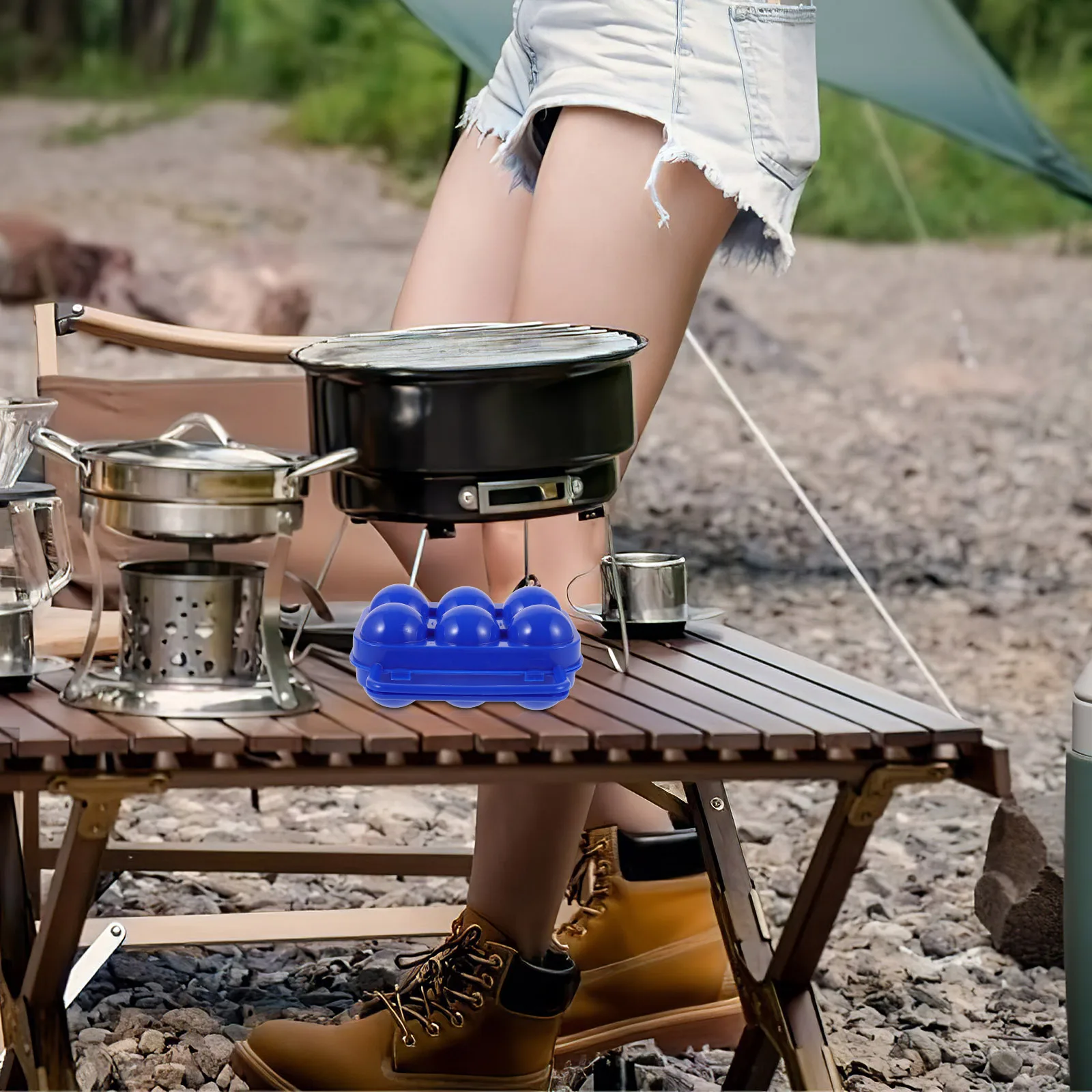 

Portable Egg Box Camping Holder Storage Container for Outdoor 6 Grids PP Material Lightweight Carry Case Buckle