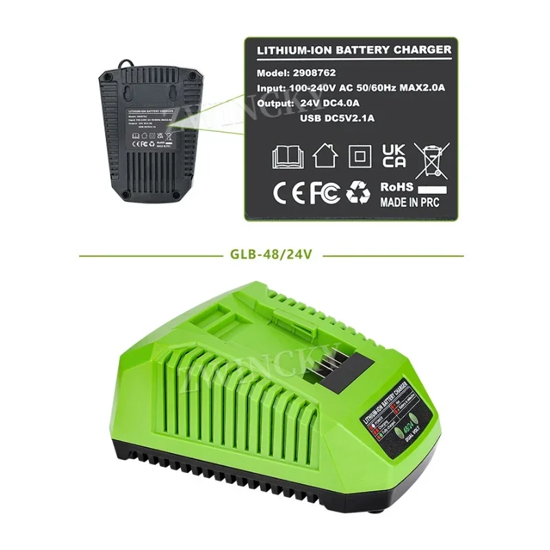 Li-ion Battery Charger For Greenworks 48/24V Lithium Battery Replacement Original Charger Electric Tool Drill Saw Charger