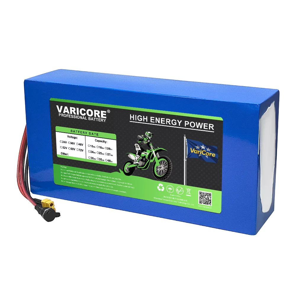 Paquete de batería recargable de litio VariCore 48V 30Ah 13s6p 21700 1200w 1440w BMS integrado con cargador de 54,6 v 2A