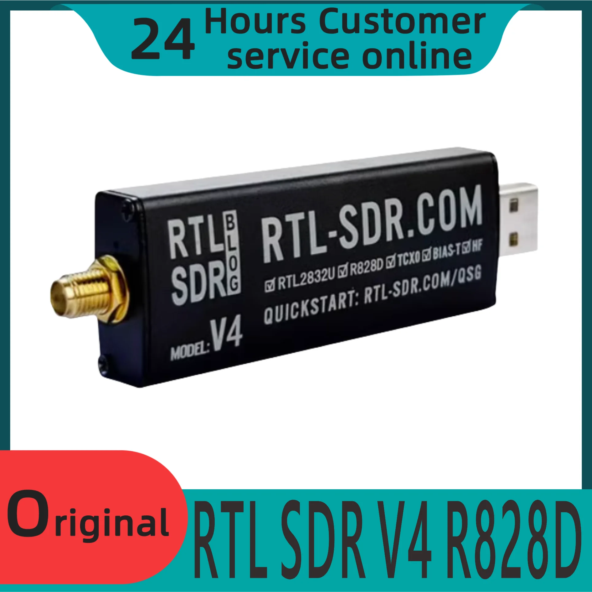 Nuovo originale Rtl Sdr V4 R828d Rtl2832u 1ppm Tcxo Sma Rtlsdr Radio definita dal software