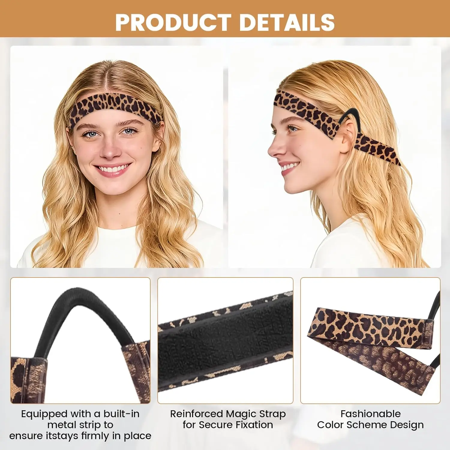2Pcs Wig Band For Lace Front Ear Free Lace Melting Elastic Band Headband For Women No Slip C Shaped Ear Curve  Regular Size image 6