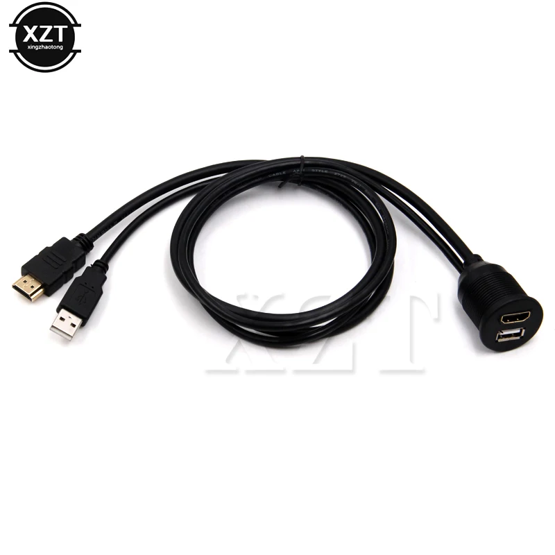 Flush Mount HD USB2.0 Male to Female USB A-type High Definition Interface AUX Cable Car Motorcycle Installation Dashboard Dash image 4